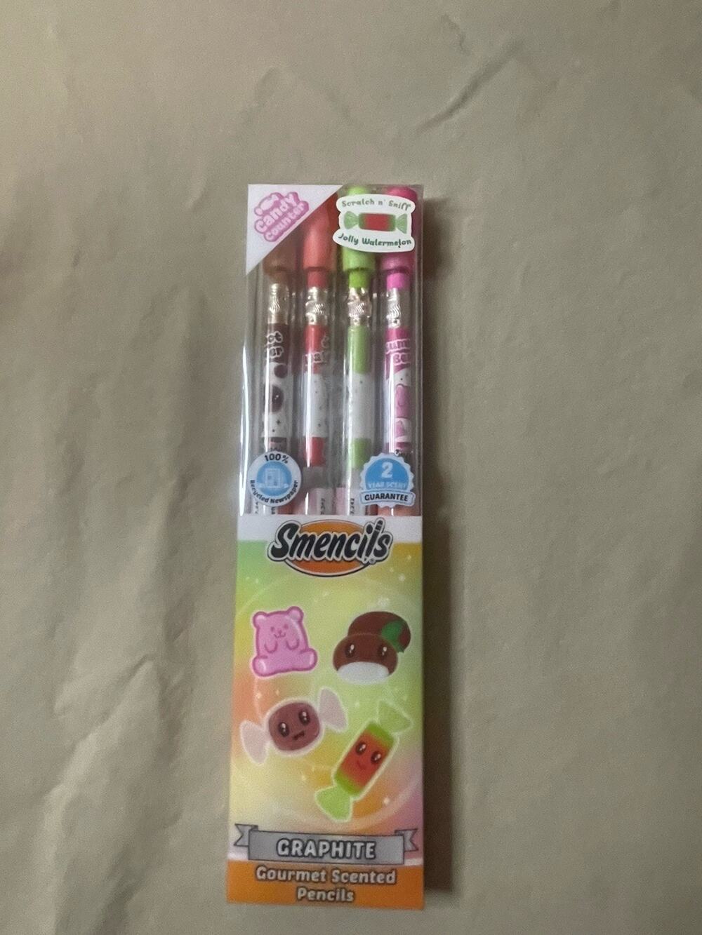 NEW Smencils Gourmet Scented #2 Graphite Pencils pack of 4 Pencils Candy